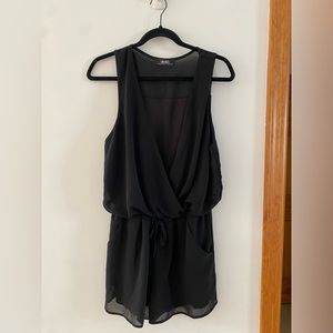 Lulu’s Black Short Chiffon Romper
